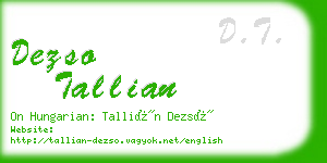 dezso tallian business card